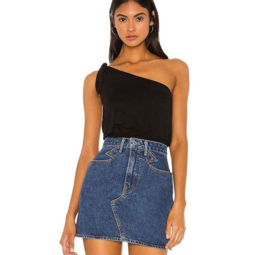 Free People One Shoulder Black Top Size‎ XL